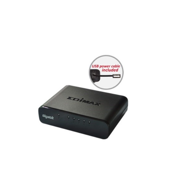 ES-5500G_V3 EDIMAX SWITCH, 5 PORTS 10/100/1000MBPS GIGABIT SOHO SWITCH WITH USB CABLE, 2YW.