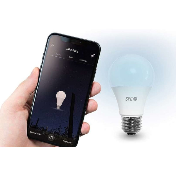 AURA 1050 Έξυπνος λαμπτήρας LED Wi-Fi με υποδοχή E27 με τον οποίο μπορείτε να ελέγχετε και να ρυθμίζετε το χρώμα