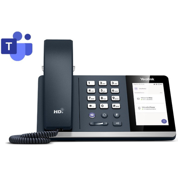 Yealink MP50 Teams Edition επαγγελματικό IP phone τεχνολογίας HD Voice, που ενσωματώνει ένα ειδικά σχεδιασμένο interface για τη λειτουργία του με Microsoft Teams