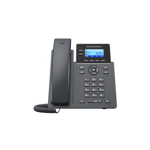 Grandstream GRP2602G 2-Line Essential IP Phone with 4 SIP accounts, PoE support and 2 gigabit ethernet ports, without PSU. 