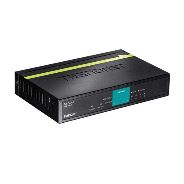 Trendnet TPE-S44   8-Port 10/100Mbps PoE Switch. (4 PoE and 4 standard 10/100Mbps ports)