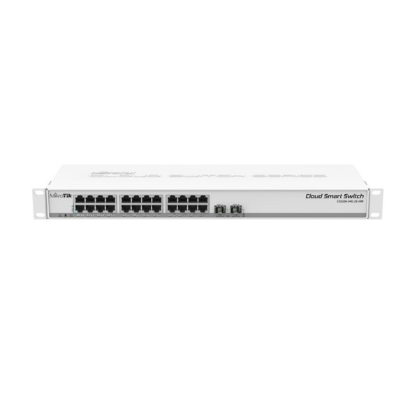 Mikrotik CSS326-24G-2S+RM  SwOS powered 24 port Gigabit Ethernet switch with two SFP+ ports in 1U rackmount case 