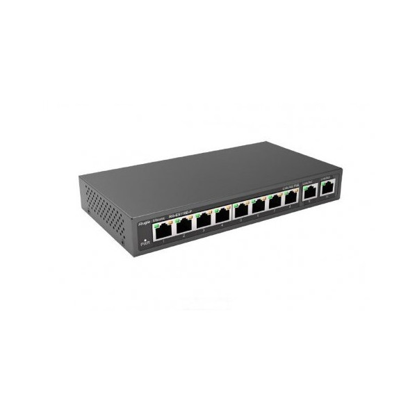 Ruijie-Reyee RG-ES110D-P 8-Port 100Mbps + 2 Uplink 1000Mbps Ports Unmanaged PoE/PoE+ Switch