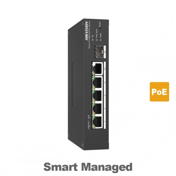 HIKVISION DS-3T1306P-SI/HS Ultra Series, L2 smart managed Ethernet 6 port Switch για τοποθέτηση και σε ράγα,
