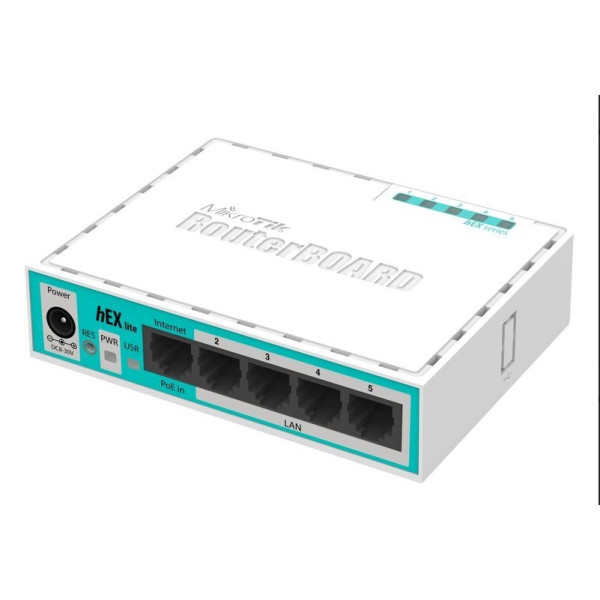Mikrotik RB750r2 5x Ethernet, Small plastic case, 850MHz CPU, 64MB RAM, Most affordable MPLS router, RouterOS L4