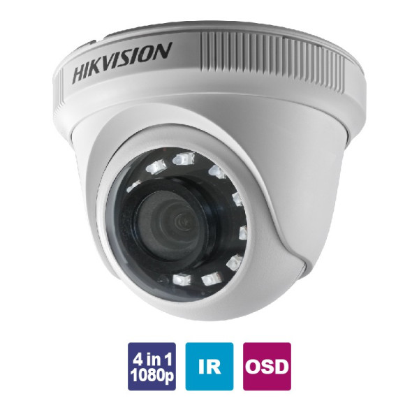 HIKVISION DS-2CE56D0T-IRPF2.8C Κάμερα Dome (τύπου turret) 4in1 1080p, με επιλεγόμενη έξοδο HDTVI/CVI/AHD/CVBS, εσωτερικού χώρου,